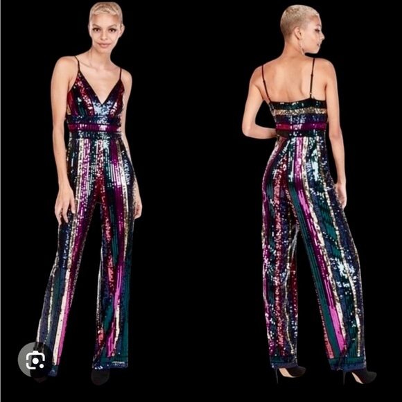 Express Pants - Stunning, multi-color sequin jumpsuit! New without tags!
